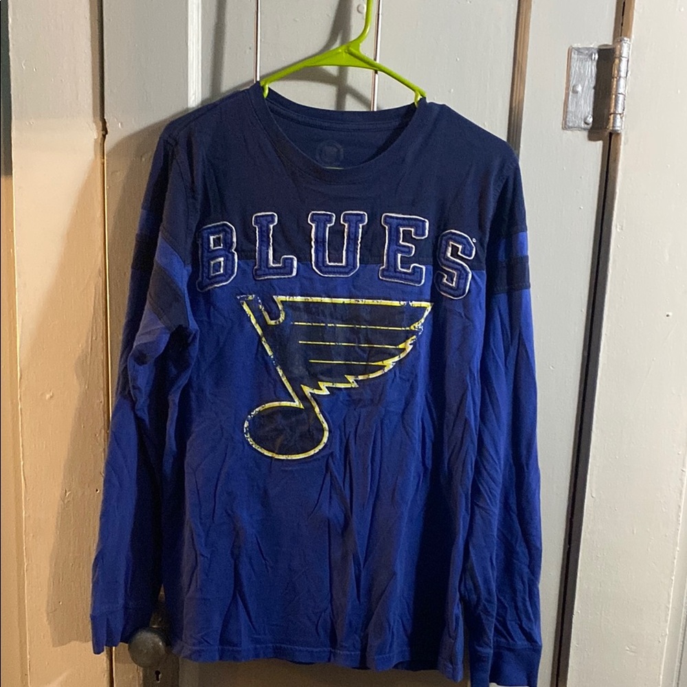 NHL Blue Long Sleeve Tee with St. Louis Blues Logo